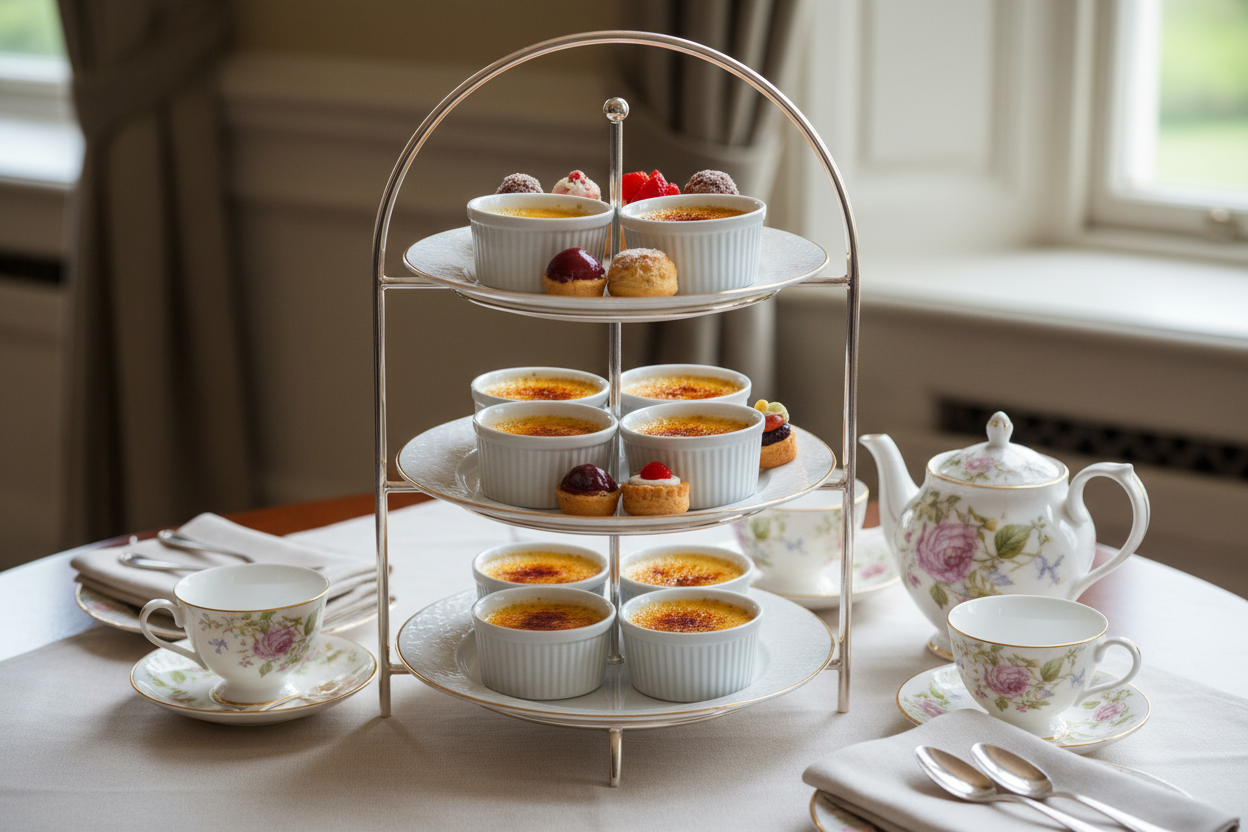 Creme Brûlée Cups with high tea