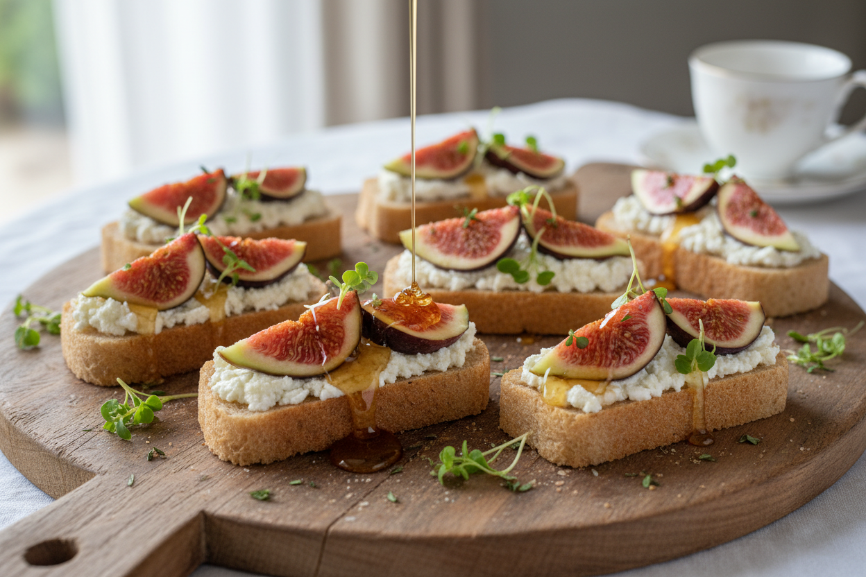Honey Fig & Goat Cheese Finger Sandwiches